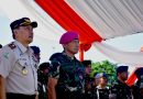 Danlantamal VI Makassar Hadiri Upacara Purna Tugas Satgas Pamtas RI-PNG Mobile Yonif 433/JS/3/3 Kostrad